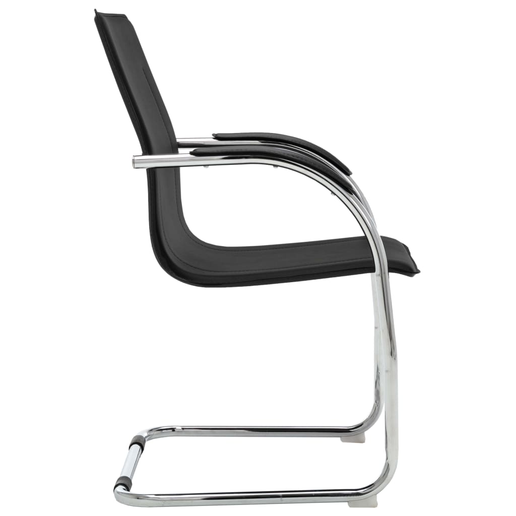 vidaXL Kancelárska stolička, perová kostra, čierna, umelá koža