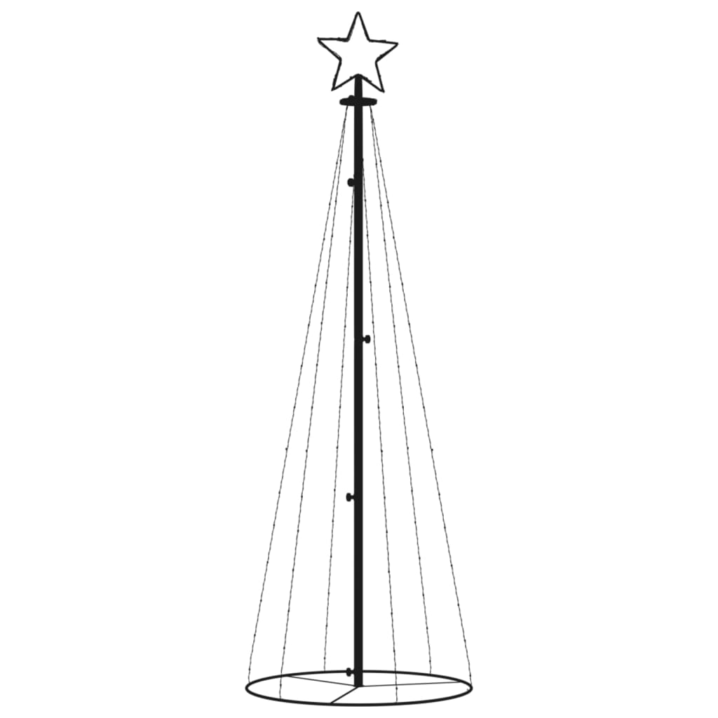 vidaXL Vianočný stromček, kužeľ 108 LED, studené biele svetlo 70x180cm