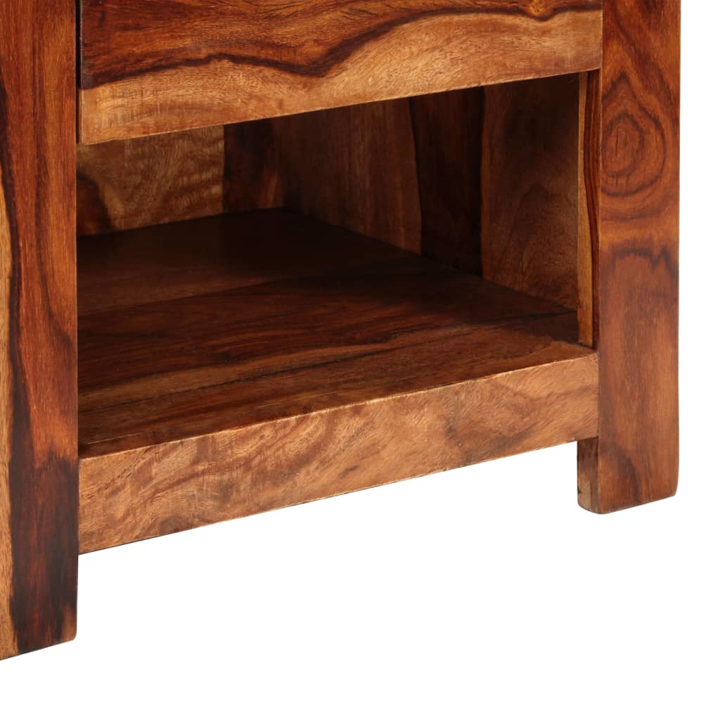 vidaXL Nočný stolík s 1 zásuvkou, drevený masív sheesham