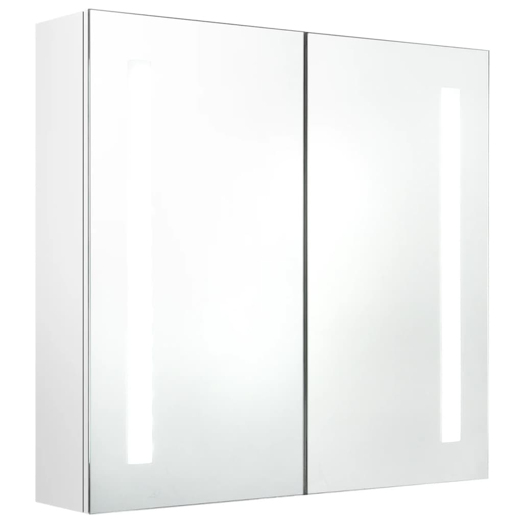 vidaXL LED kúpeľňová zrkadlová skrinka žiarivá biela 62x14x60 cm