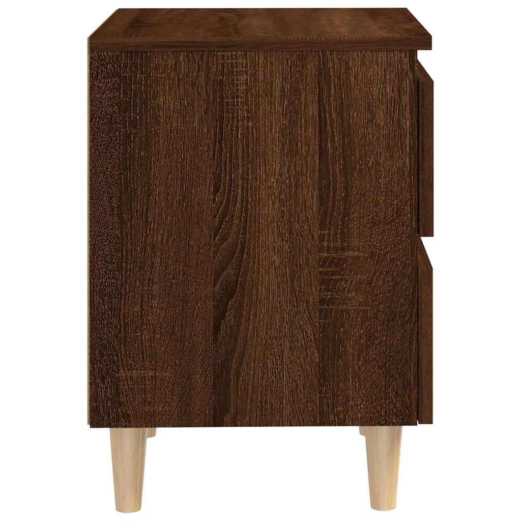 vidaXL Nočné stolíky nohy z masívneho dreva 2 ks hnedý dub 40x35x50 cm
