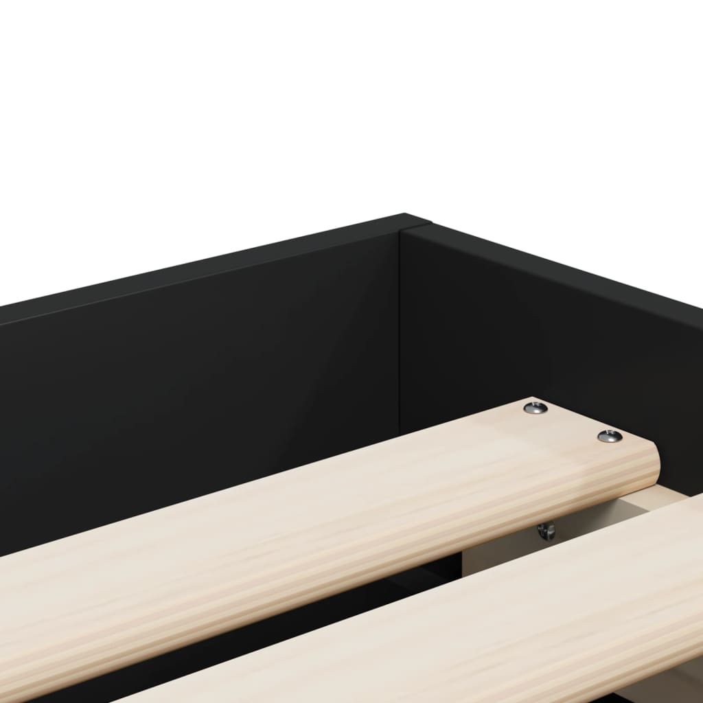 vidaXL Posteľný rám so zásuvkami čierny 75x190 cm kompozitné drevo