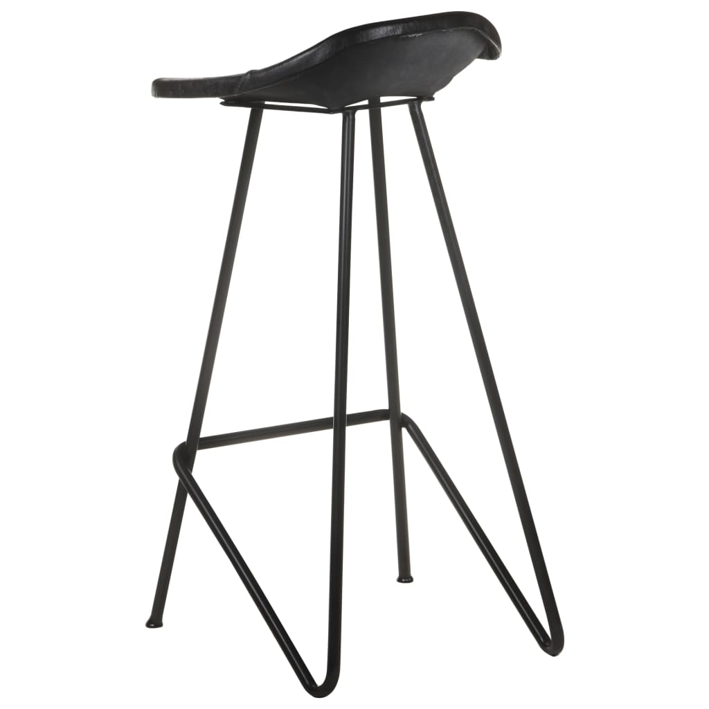 vidaXL Barové stoličky 4 ks čierne pravá koža