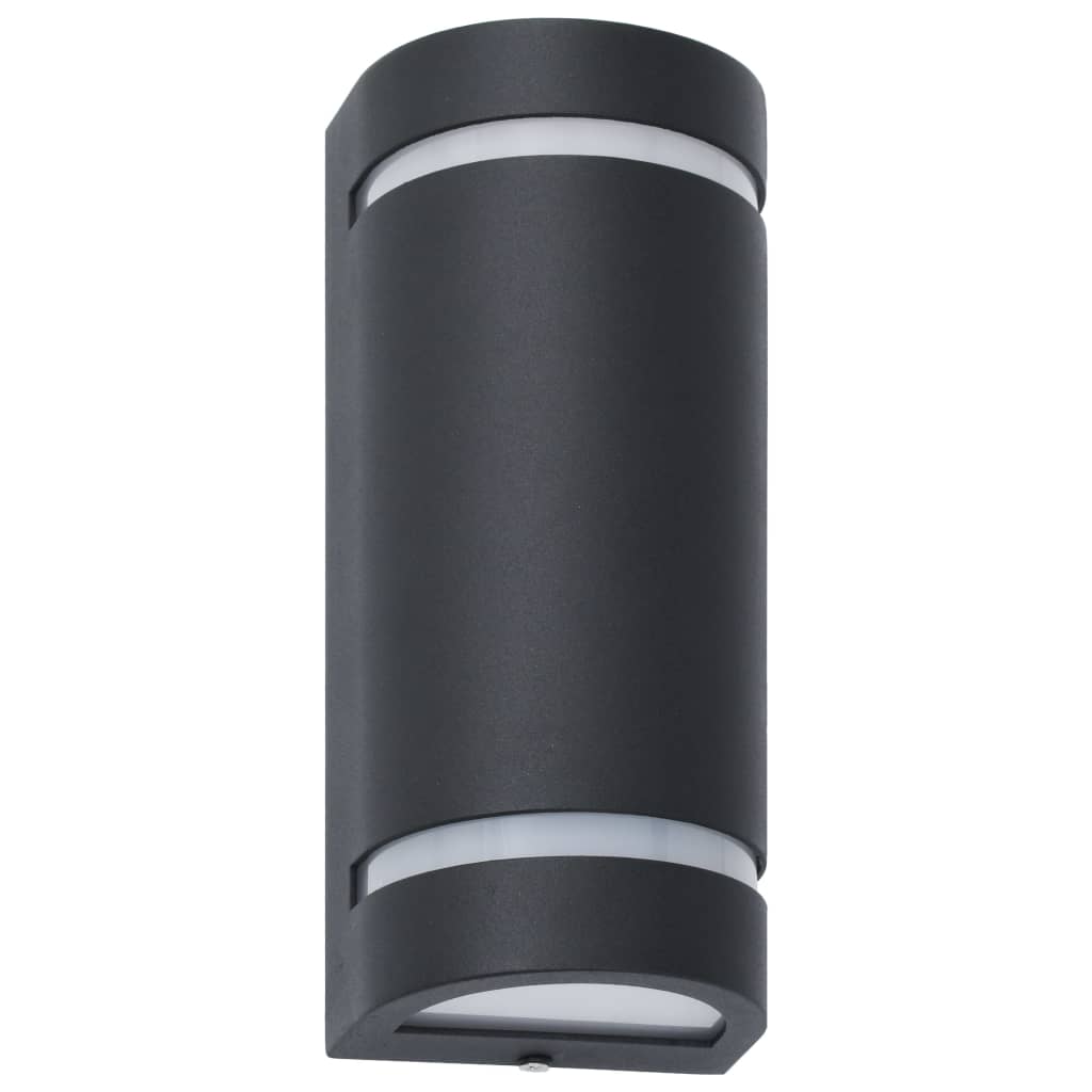 vidaXL Vonkajšie nástenné svietidlá 2 ks, 35 W, čierne, polkruhové