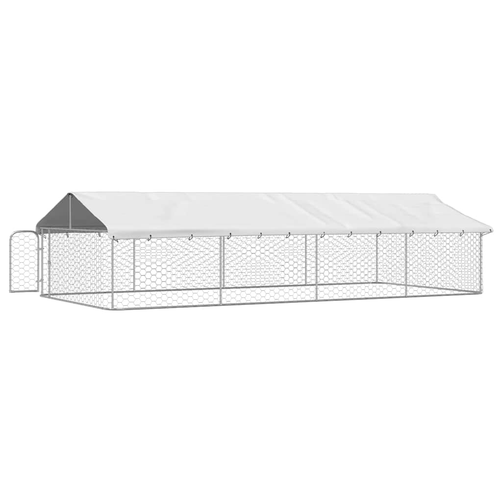 vidaXL Vonkajšia voliéra pre psy so strechou 600x300x150 cm