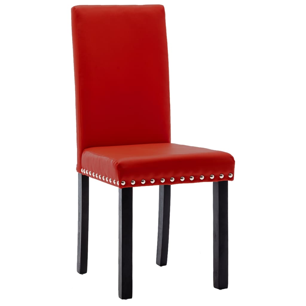 vidaXL Jedálenské stoličky 4 ks vínovočervené PVC