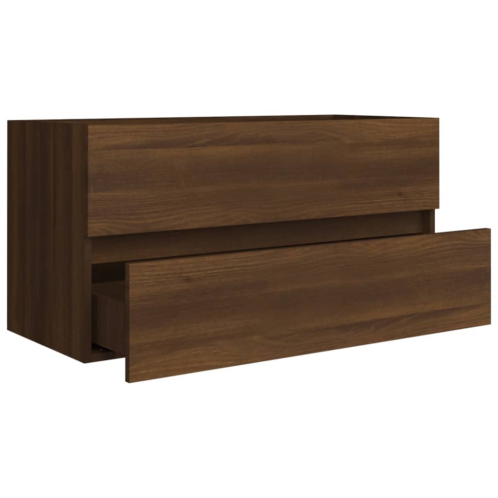 vidaXL Umývadlová skrinka hnedý dub 90x38,5x45 cm spracované drevo