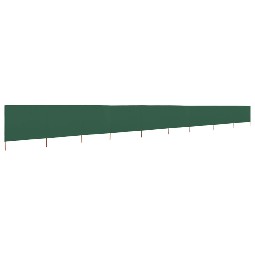 vidaXL 9-panelová zábrana proti vetru látková 1200x80 cm zelená
