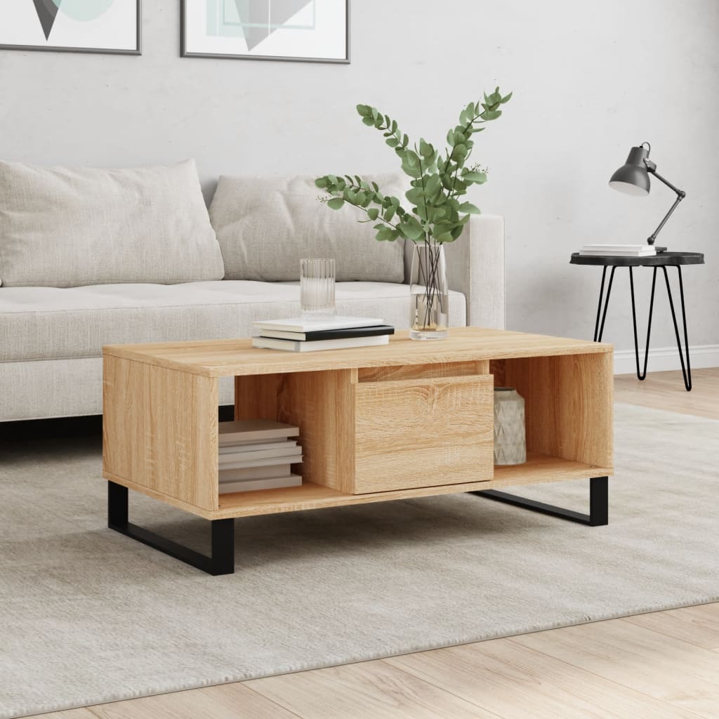 vidaXL Konferenčný stolík dub sonoma 90x50x36,5 cm spracované drevo