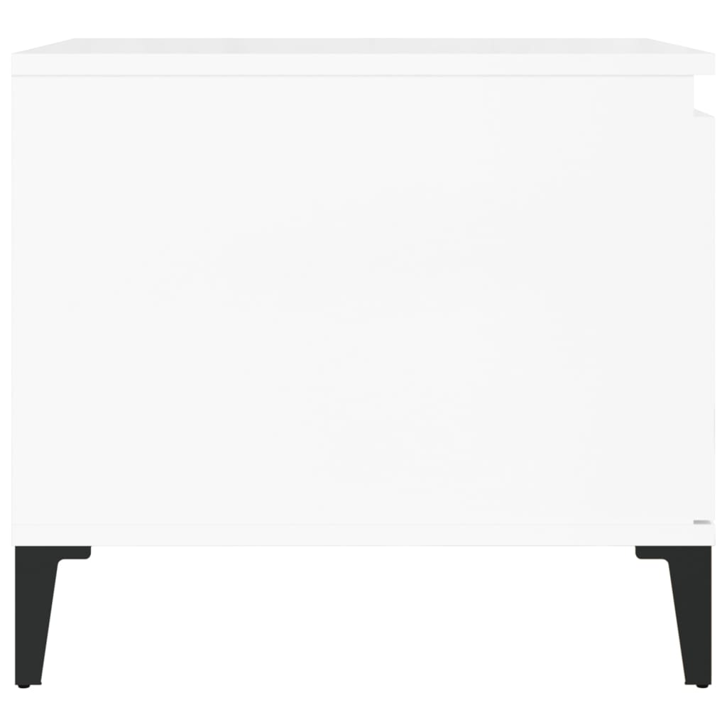 vidaXL Konferenčný stolík lesklý biely 100x50x45 cm spracované drevo