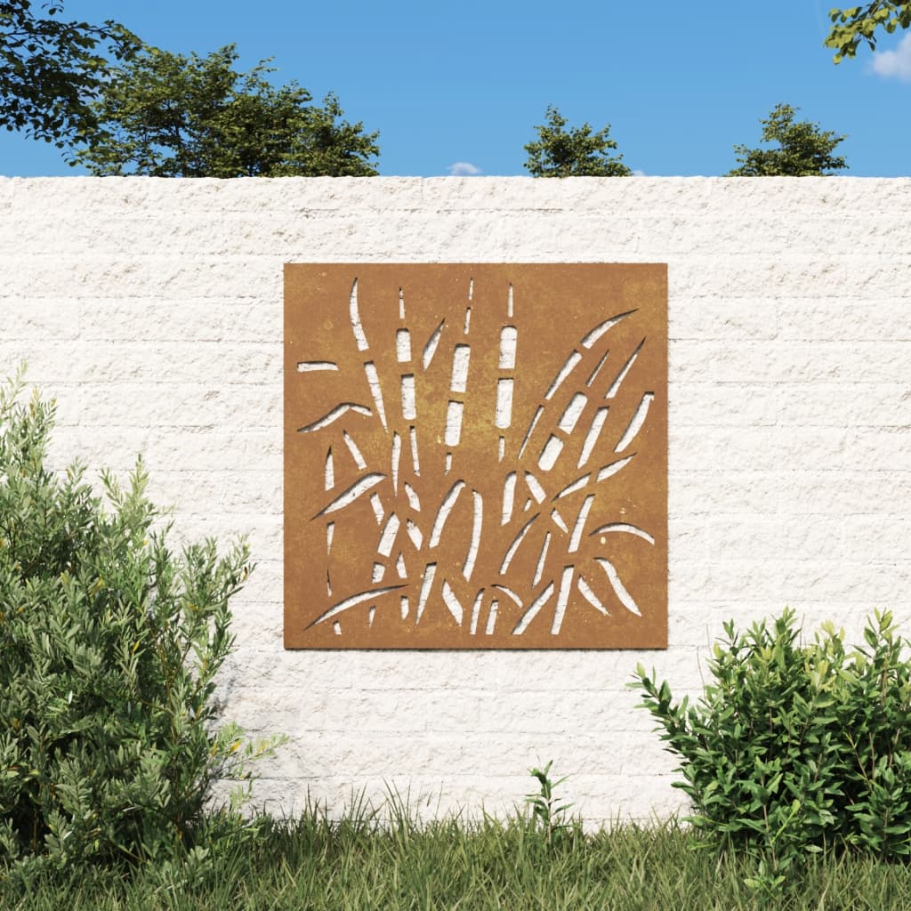 vidaXL Záhradná dekorácia 55x55cm kortenová oceľ dizajn trávy