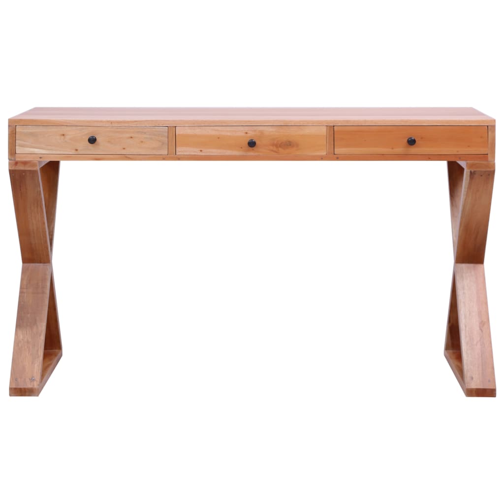 vidaXL Počítačový stôl prírodný 115x47x77 cm masívne mahagónové drevo