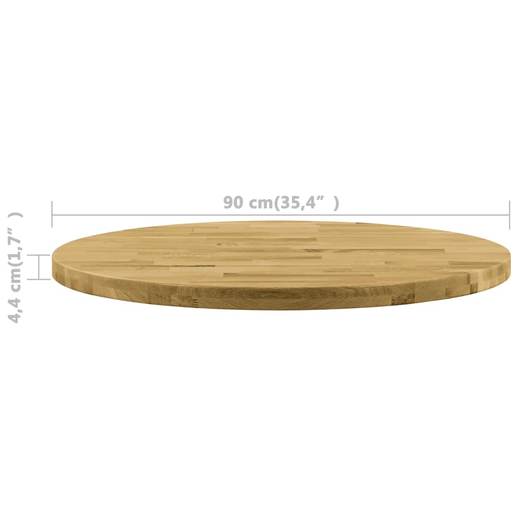 vidaXL Stolová doska dubové drevo okrúhla 44 mm 900 mm
