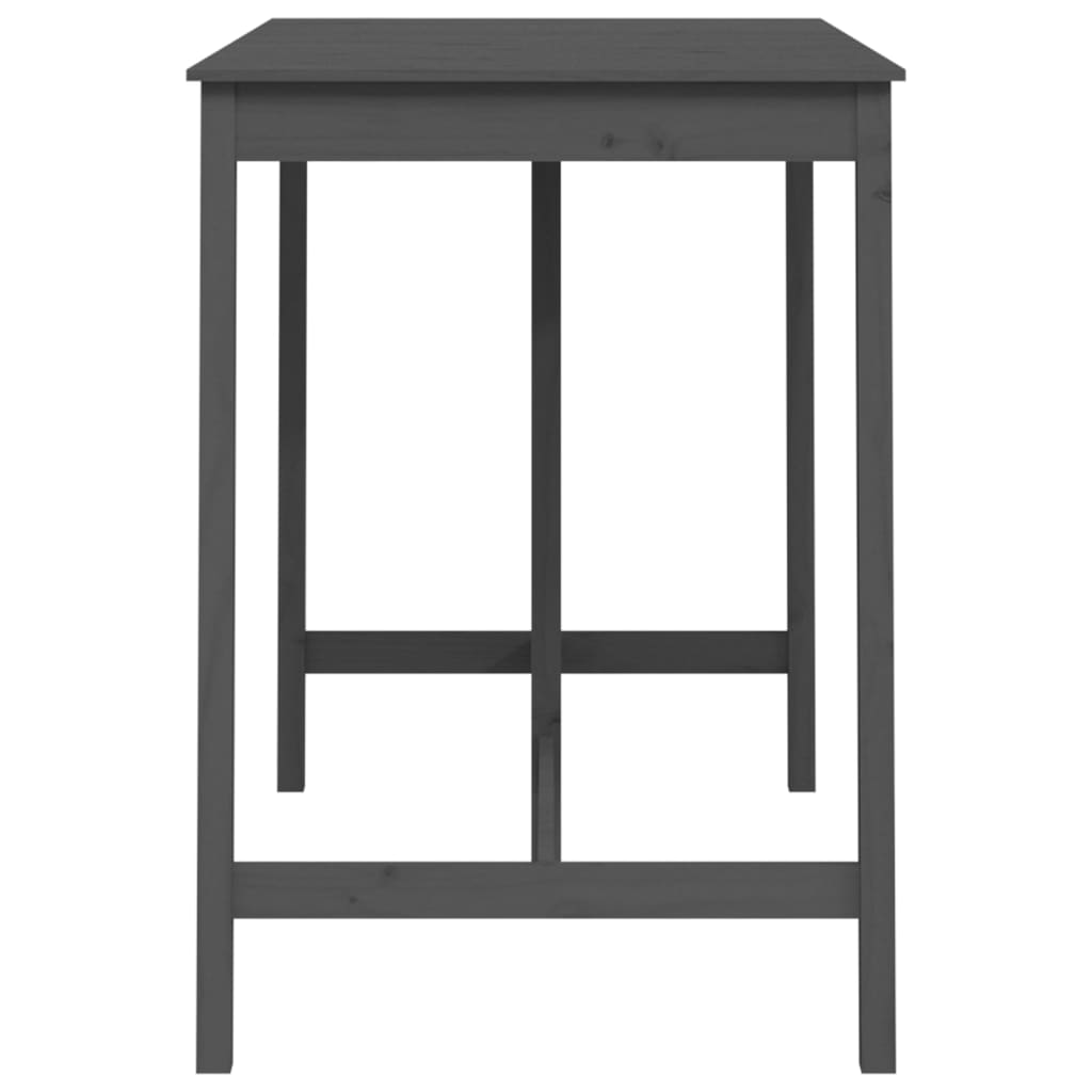 vidaXL Barový stolík sivý 140x80x110 cm borovicový masív