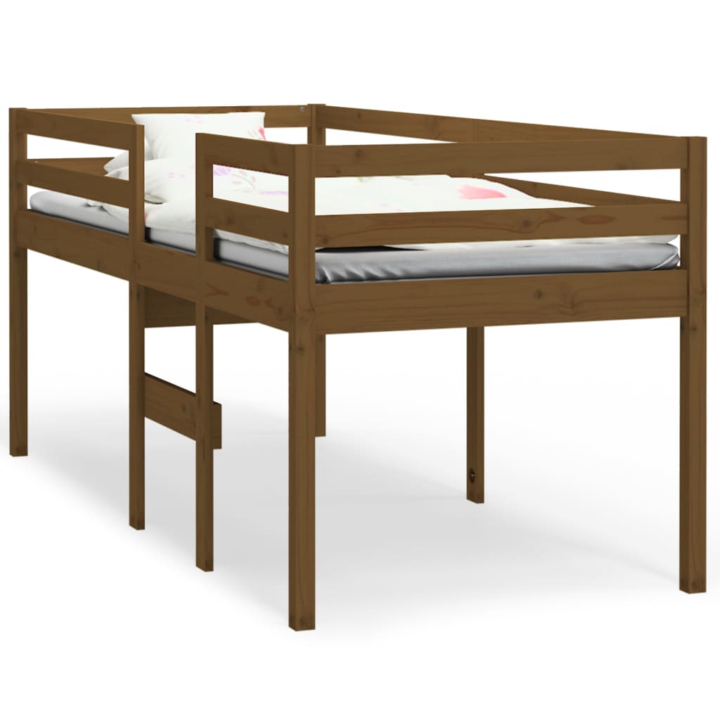 vidaXL Vysoká posteľ medovohnedá 75x190 cm borovicový masív