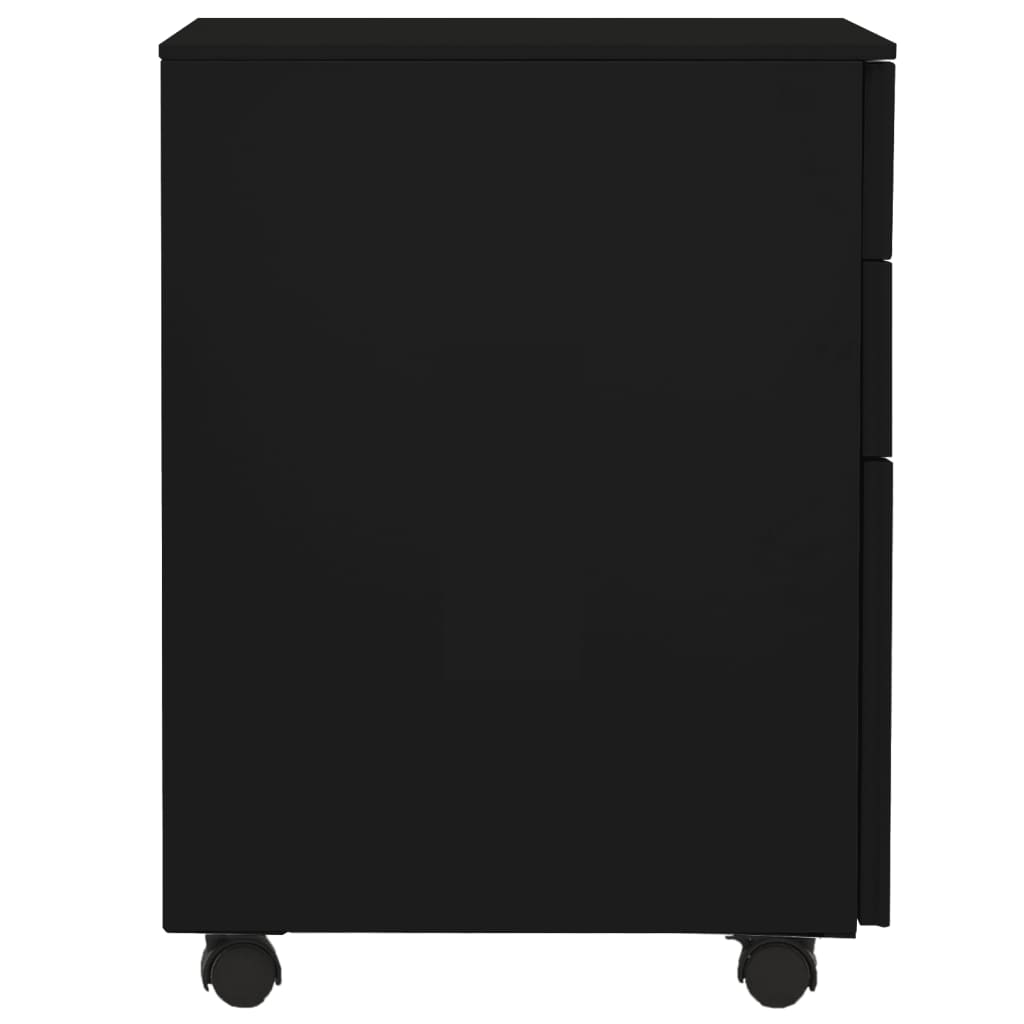 vidaXL Mobilná kartotéka čierna 39x45x60 cm oceľ