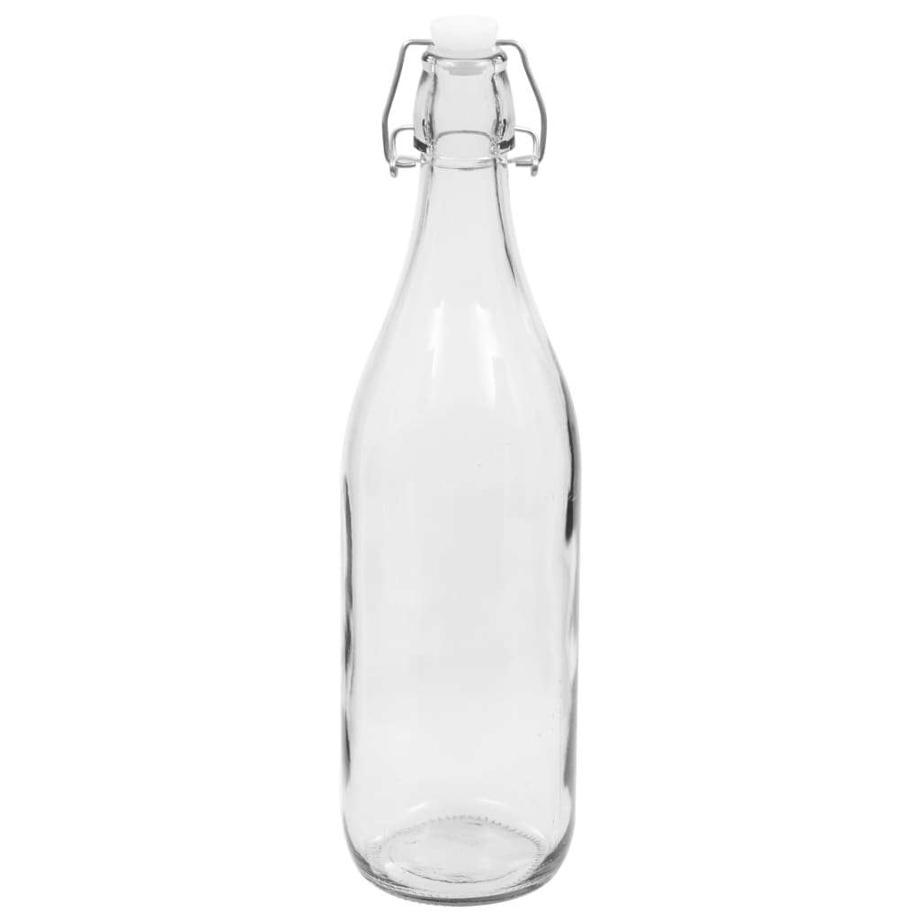 vidaXL Sklenené fľaše s pákovým uzáverom 12 ks 1 L