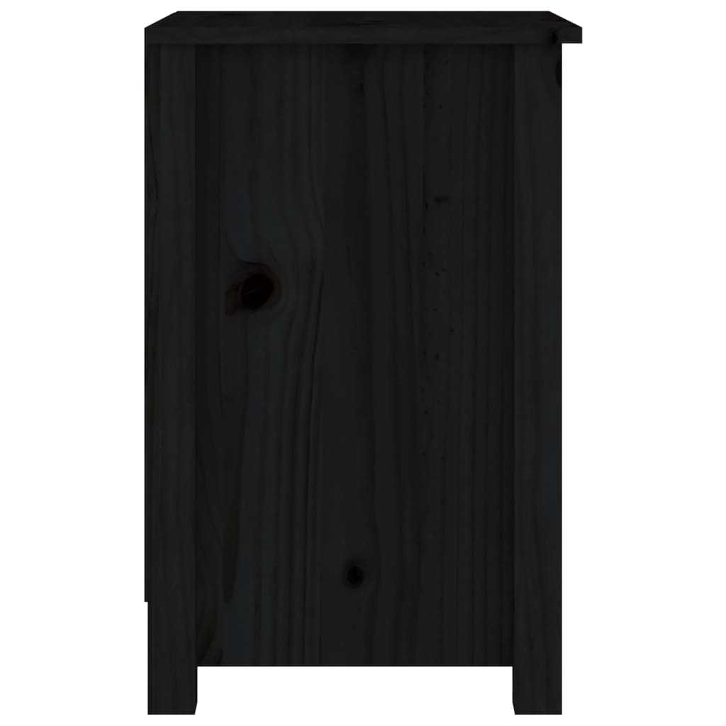 vidaXL Nočný stolík čierny 40x35x55 cm borovicový masív