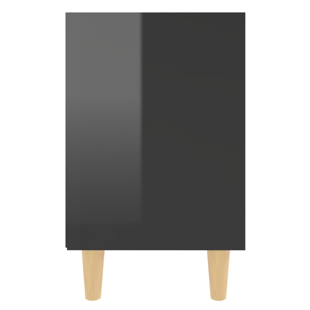 vidaXL Nočné stolíky 2 ks nohy z dreva lesklé čierne 40x30x50 cm