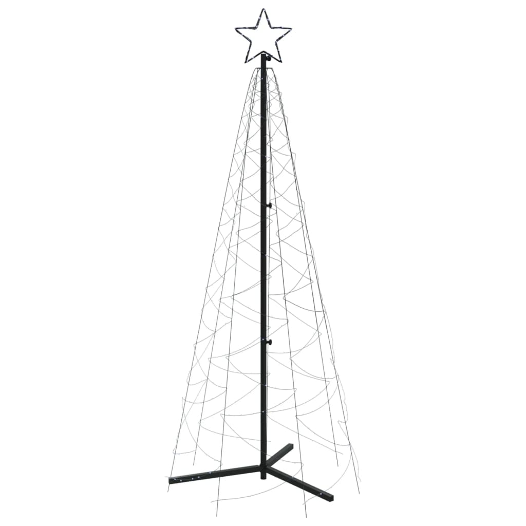 vidaXL Vianočný stromček, kužeľ 200 LED, studené biele svetlo 70x180cm