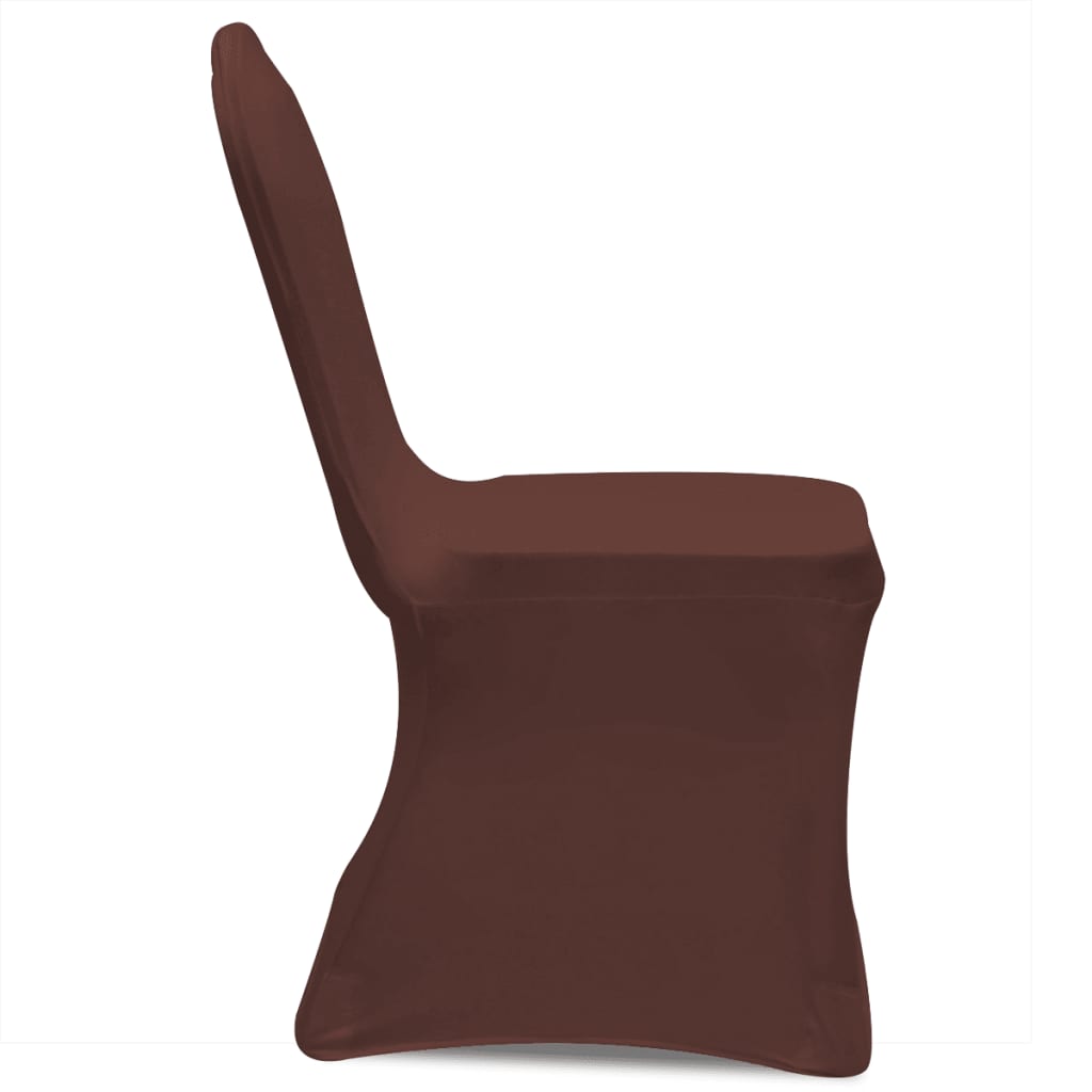 vidaXL Naťahovací návlek na stoličku, 6 ks, hnedý