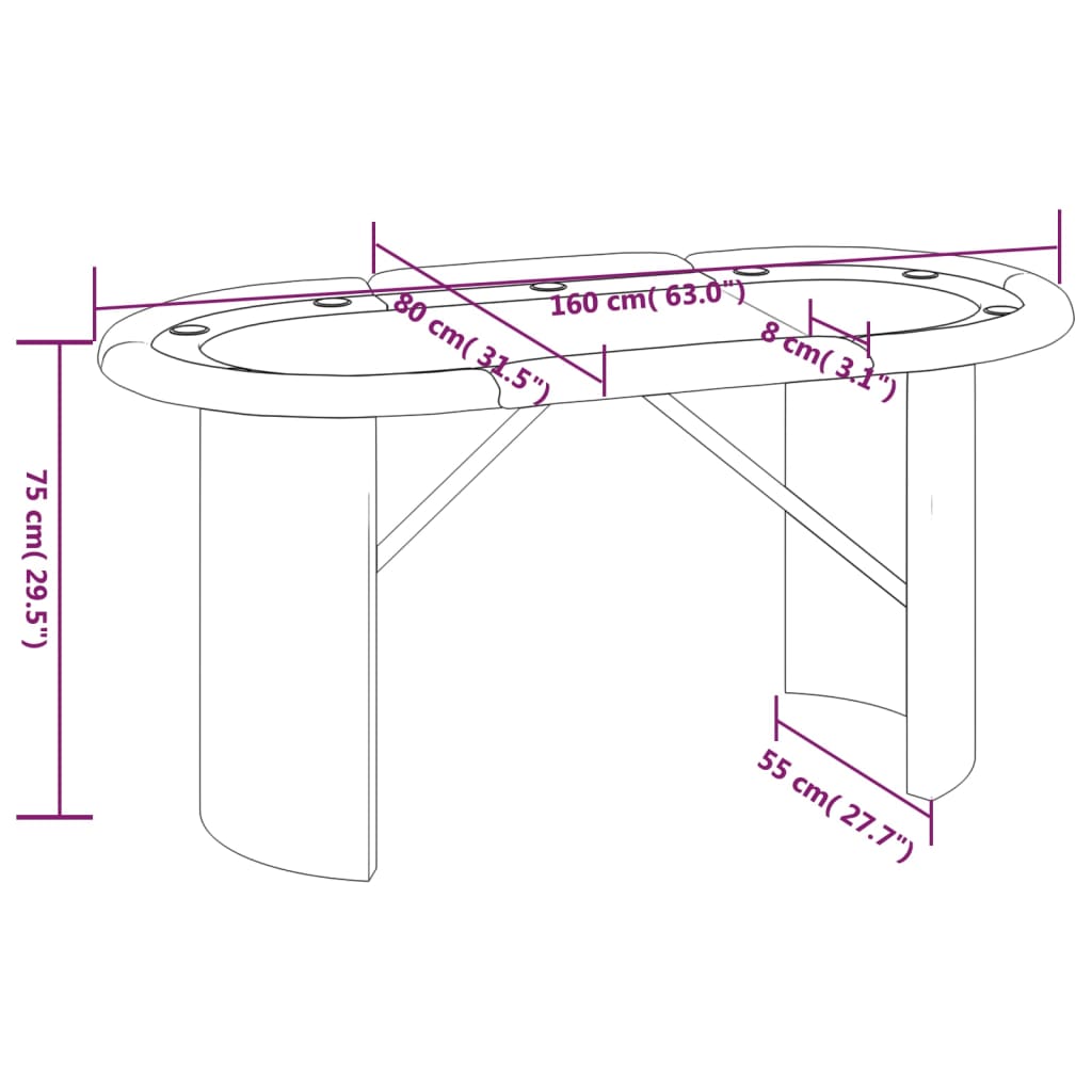 vidaXL Pokrový stôl pre 10 hráčov zelený 160x80x75 cm