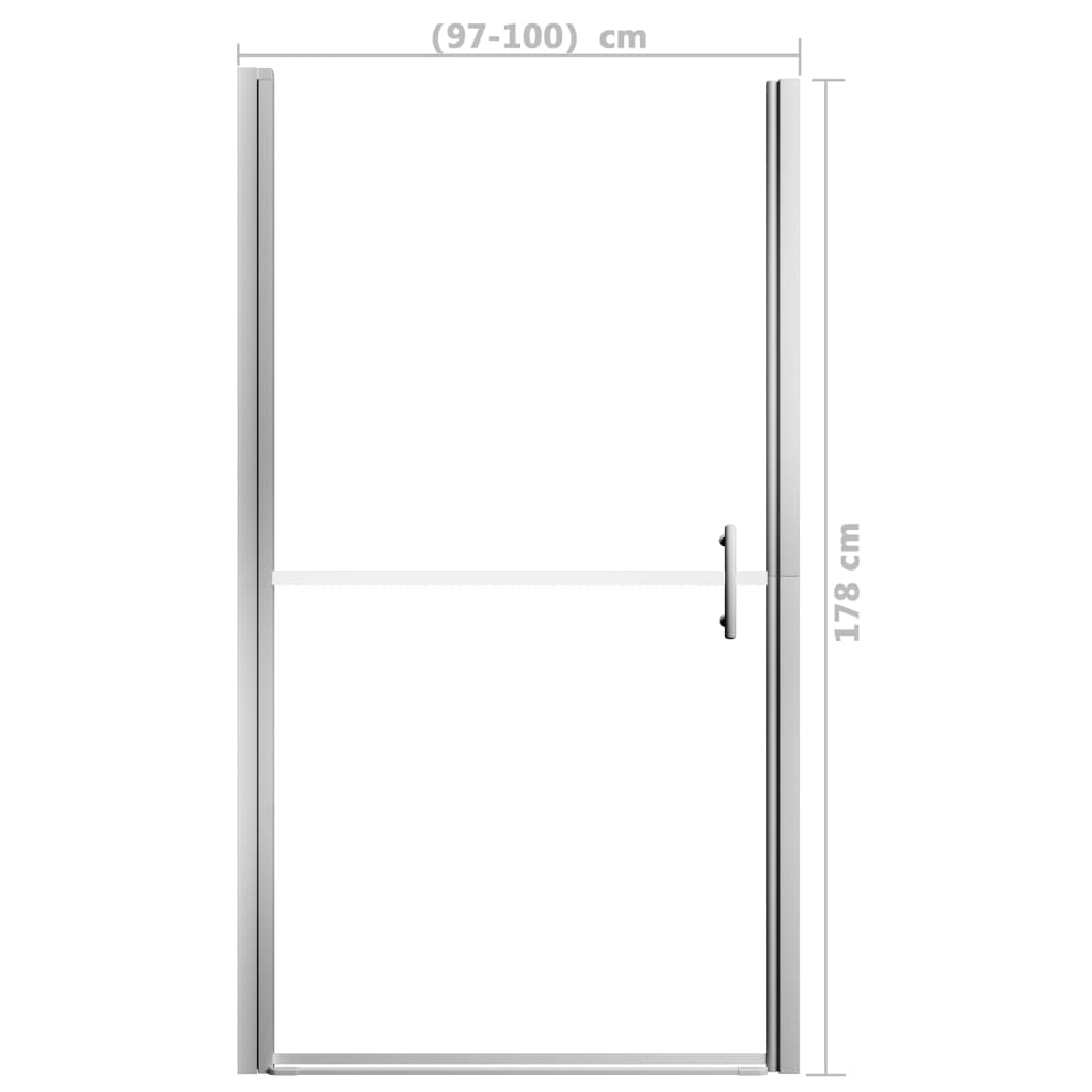 vidaXL Sprchové dvere nepriehľadné tvrdené sklo 100x178 cm