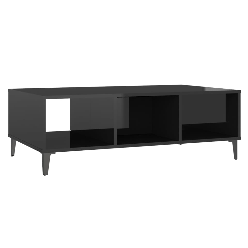 vidaXL Konferenčný stolík lesklý čierny 103,5x60x35 cm drevotrieska