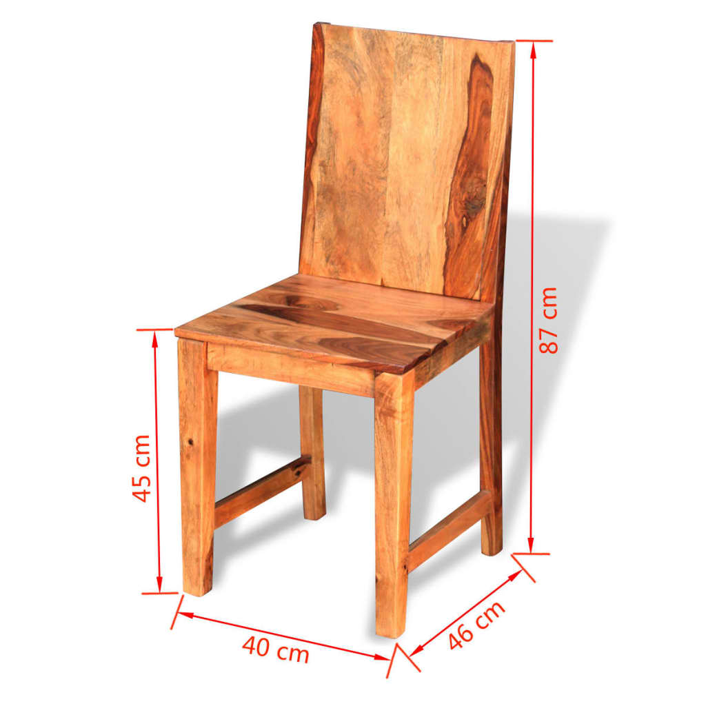 vidaXL Jedálenské stoličky, 4 ks, drevený masív sheesham