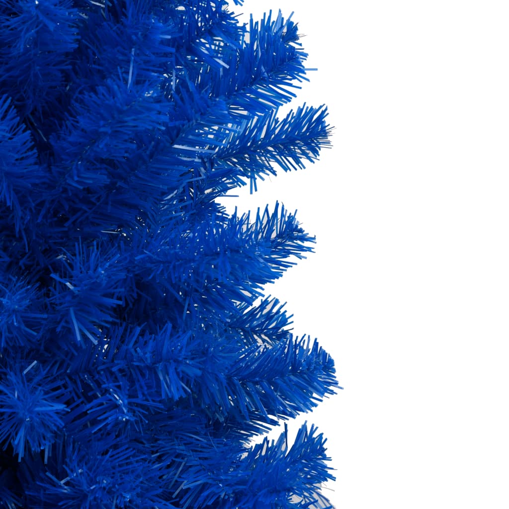 vidaXL Umelý vianočný stromček s LED a podstavcom modrý 180 cm PVC