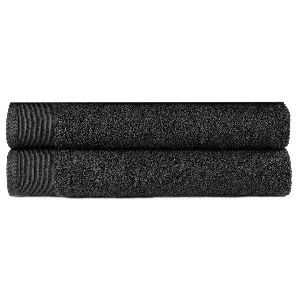 vidaXL 2-dielna sada sprchových uterákov čierna 70x140 cm bavlnená 450 g/m2