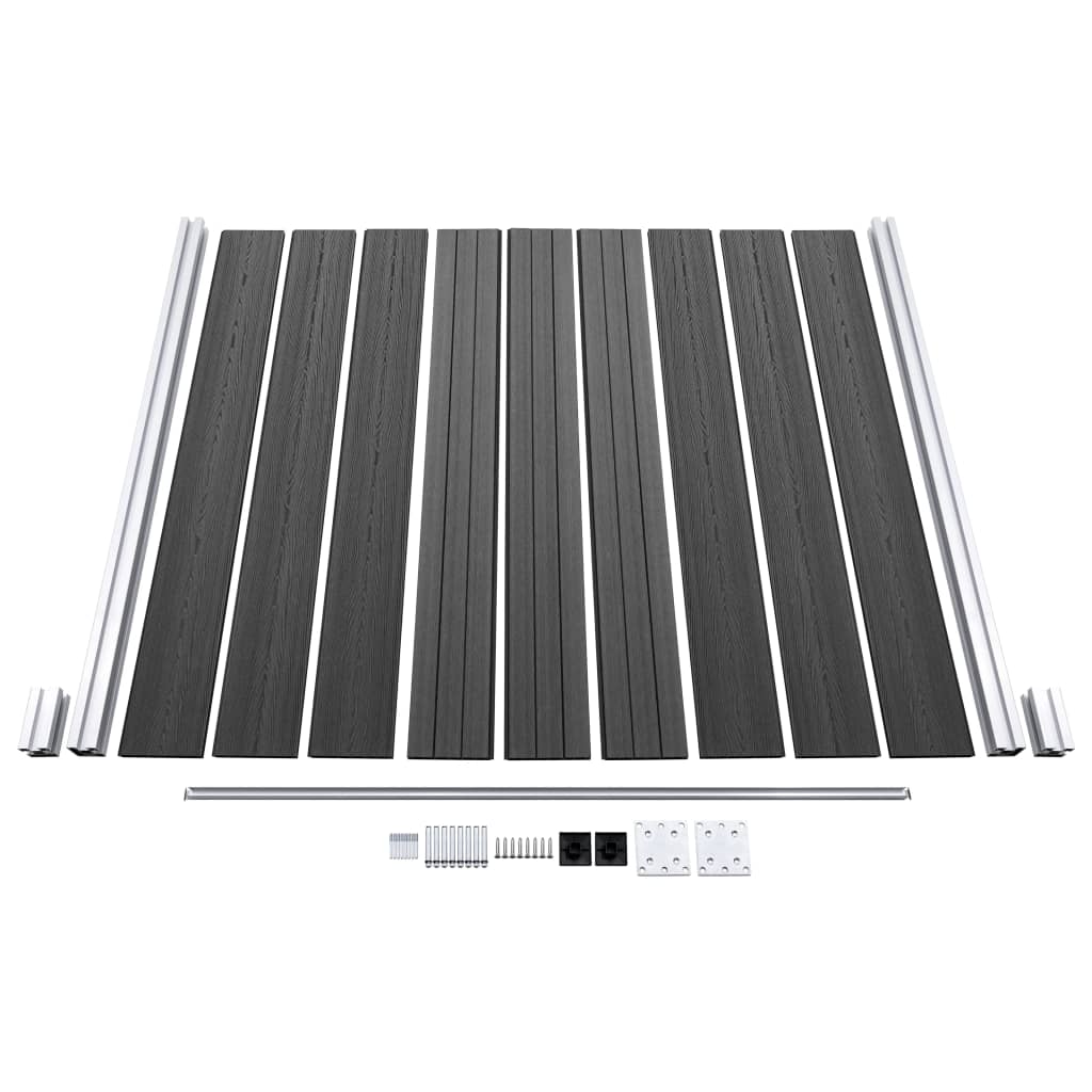 vidaXL Sada plotových panelov WPC 1045x186 cm čierna