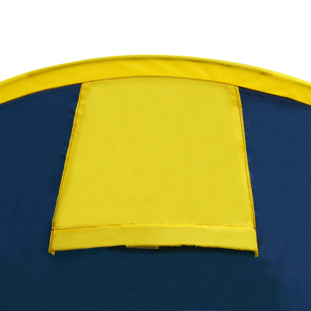 Kempovací stan pre 4 osoby tmavo modrá/žltá farba