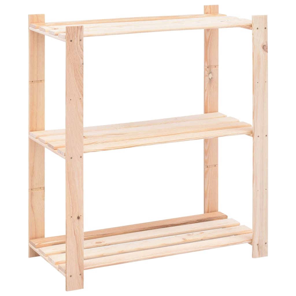 vidaXL Regál s 3 policami 80x38x90 cm, borovicový masív 150 kg