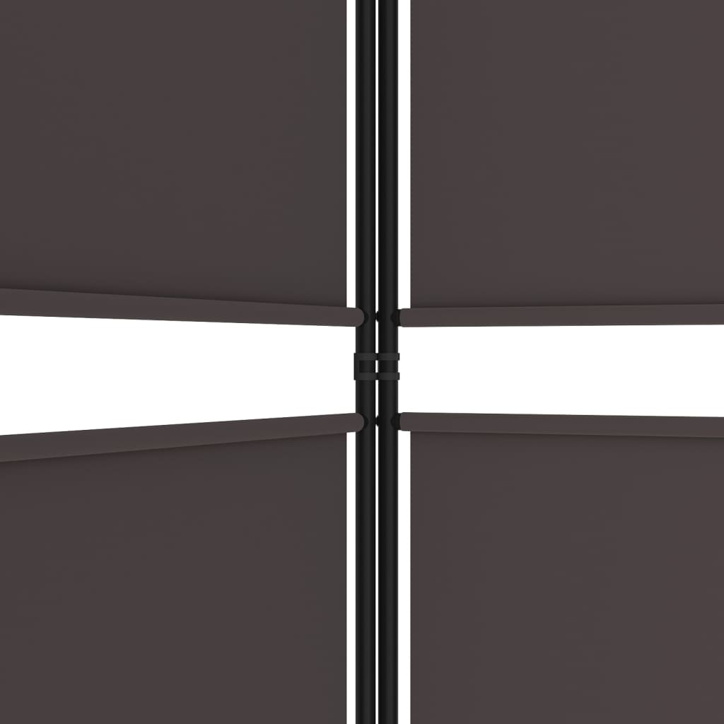 vidaXL 4-panelový paraván hnedý 200x180 cm látka