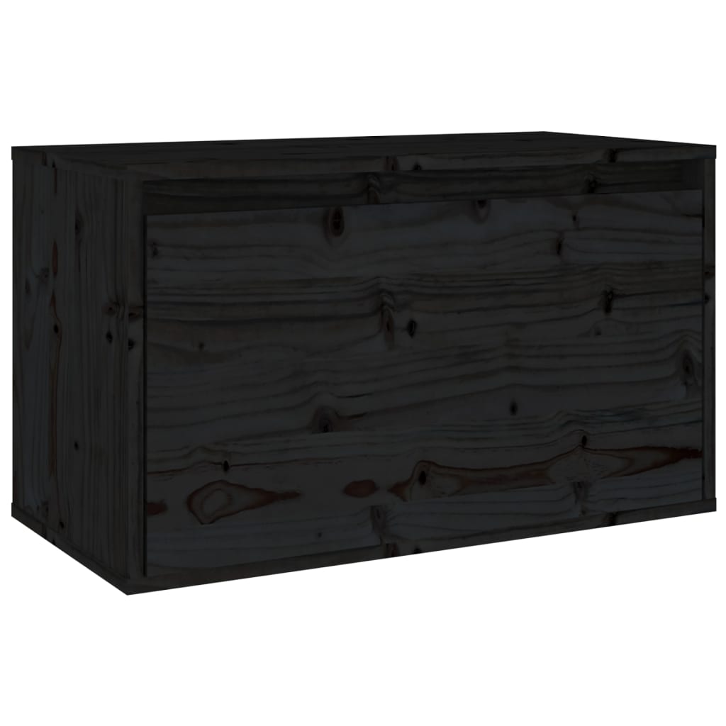 vidaXL Nástenná skrinka čierna 60x30x35 cm masívne borovicové drevo