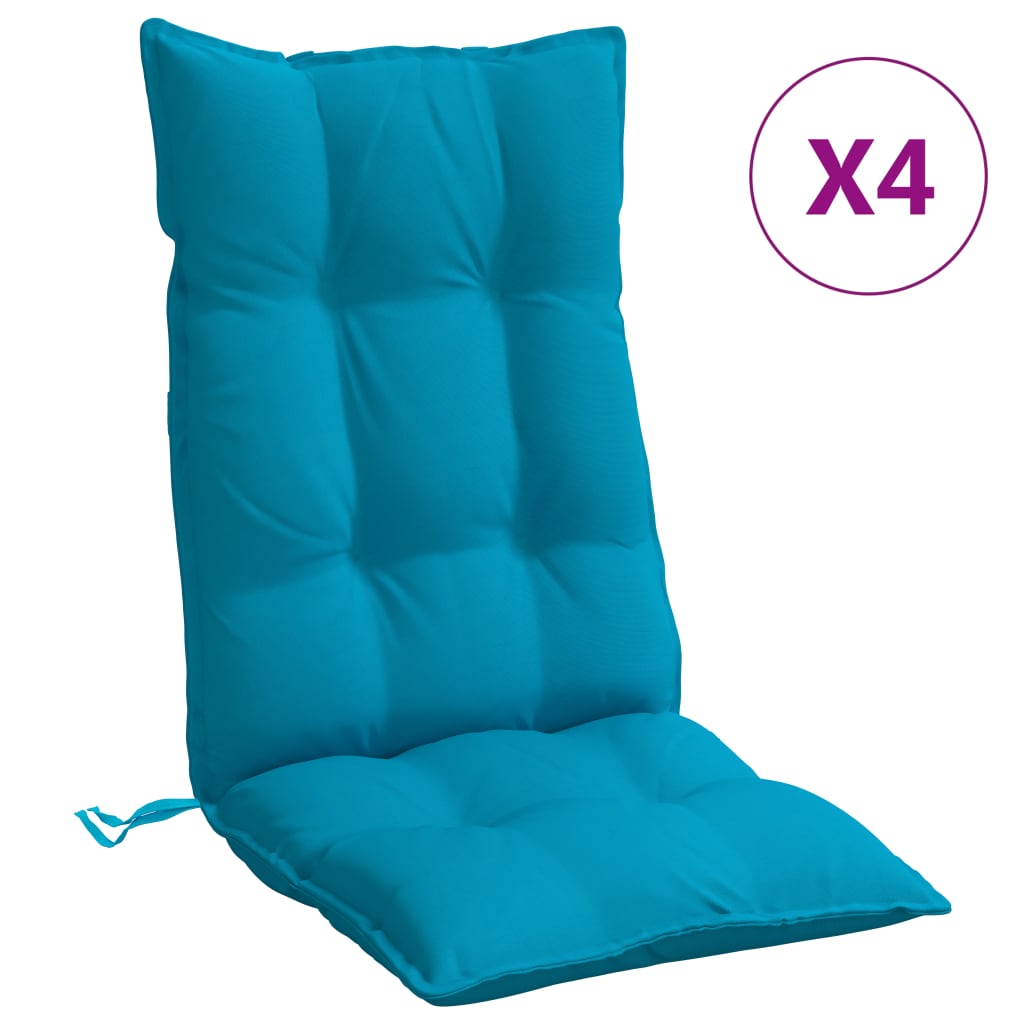 vidaXL Podušky na stoličky s vysokým operadlom 4 ks bledomodré látka