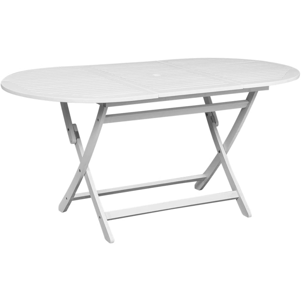 vidaXL Záhradný stôl, biely 160x85x75 cm, akáciový masív