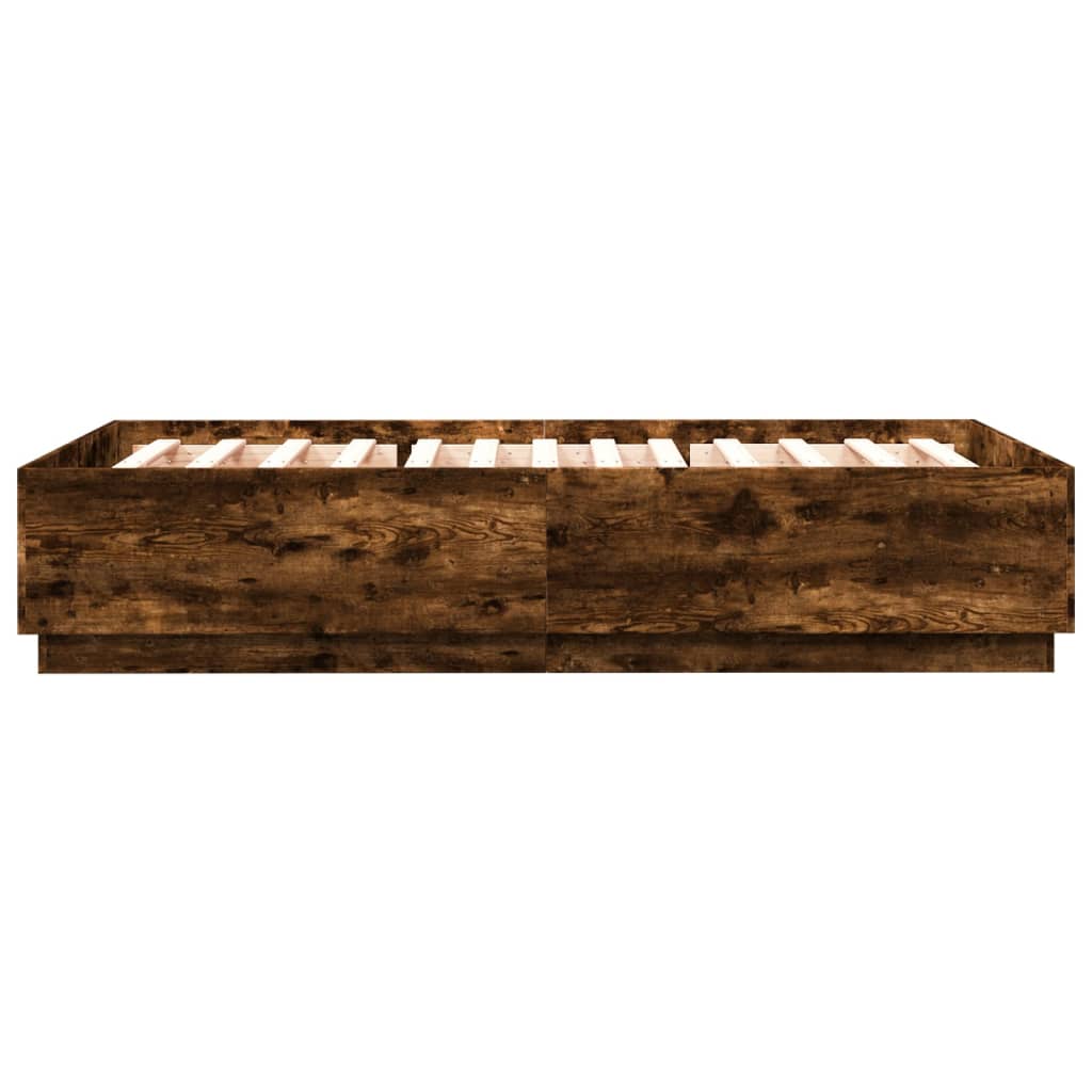 vidaXL Posteľný rám dymový dub 150x200 cm kompozitné drevo