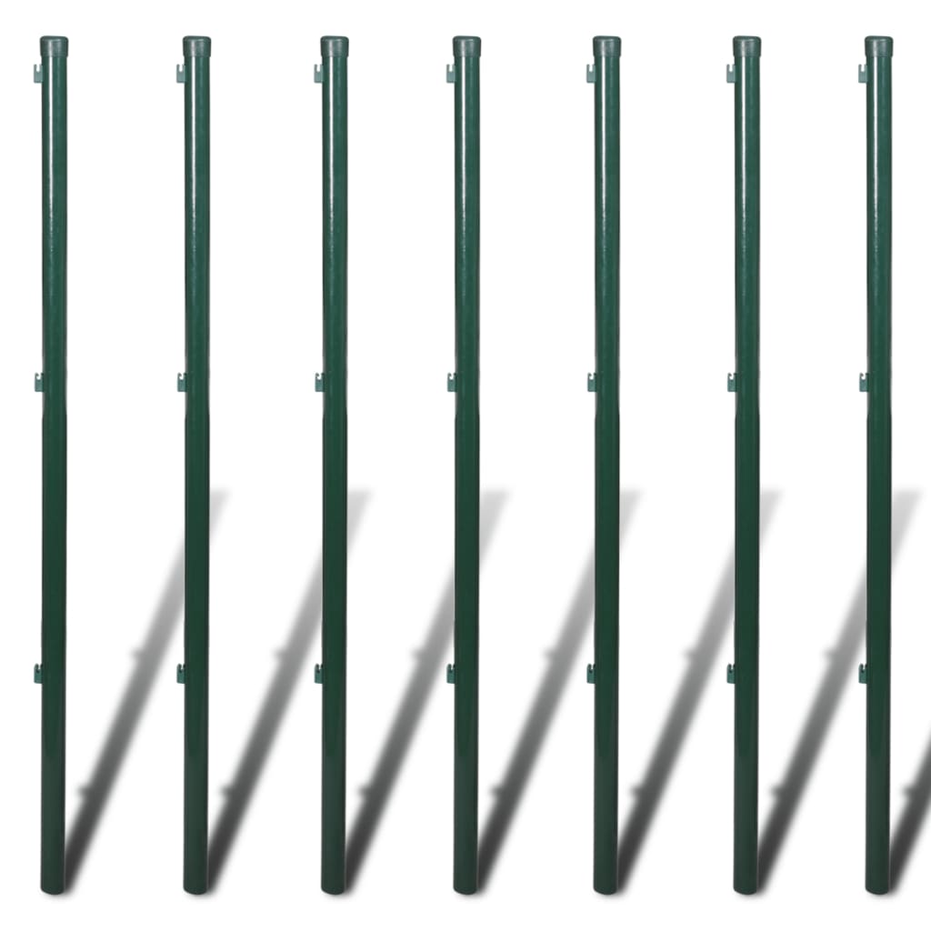vidaXL Drôtené pletivo so stĺpikmi, oceľ 0,8x15 m, zelené