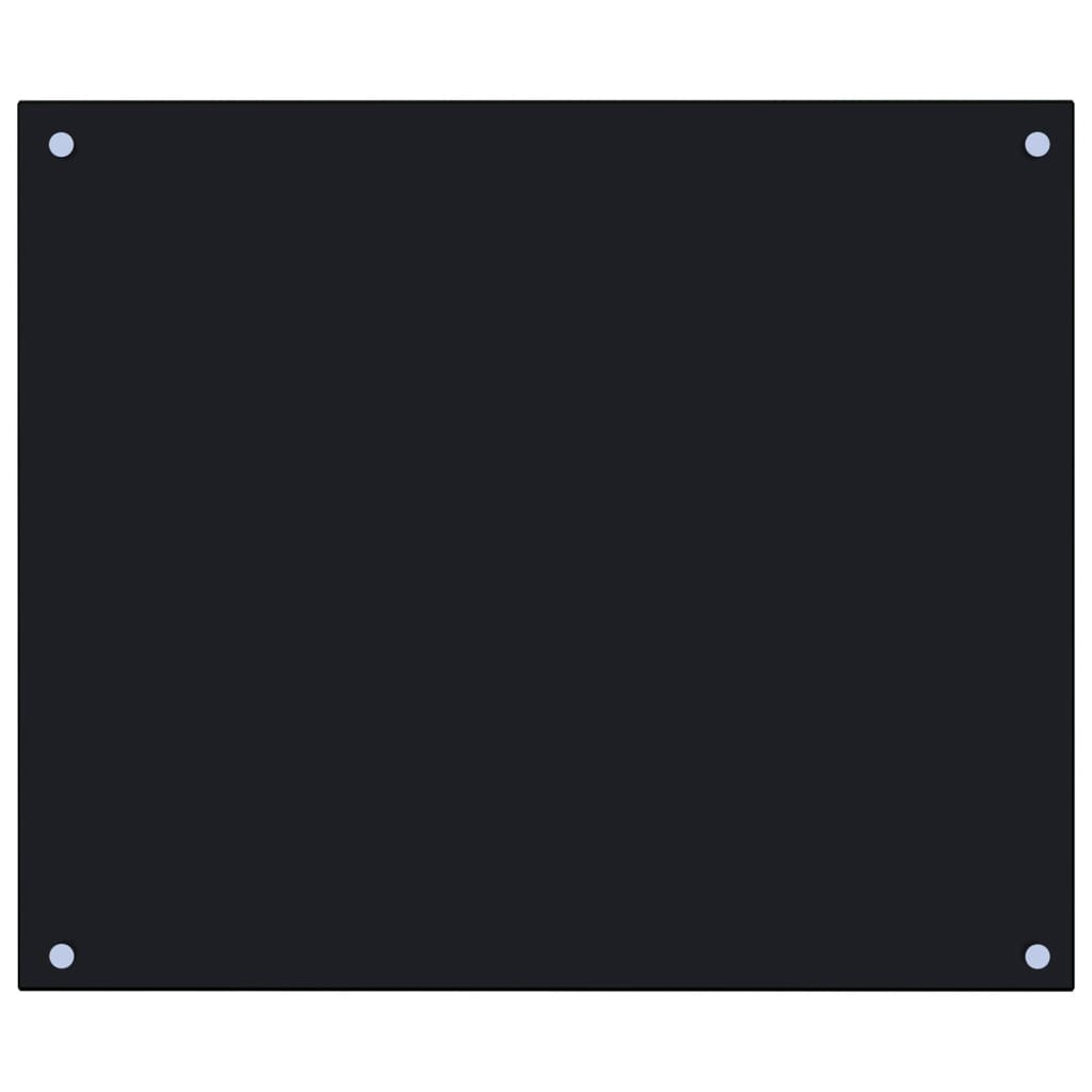 vidaXL Kuchynská zástena, čierna 70x60 cm, tvrdené sklo