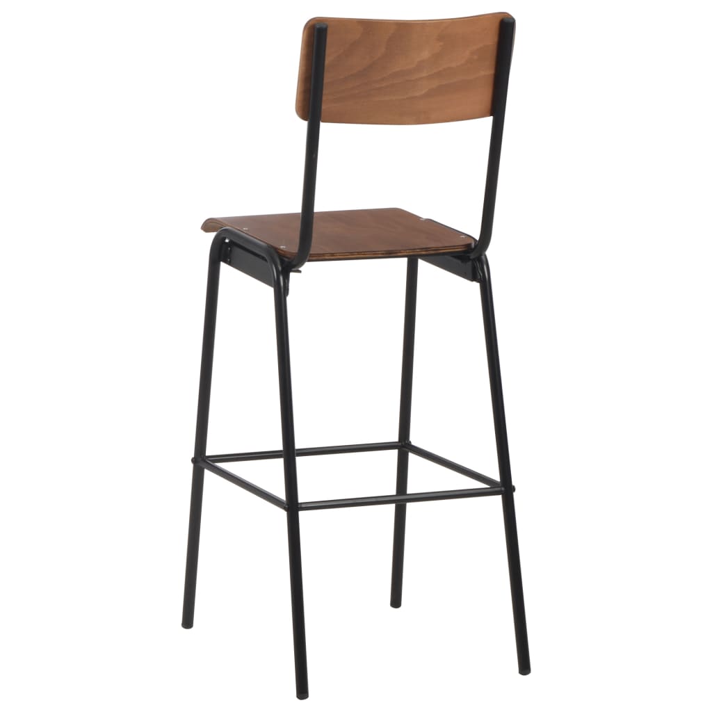 vidaXL Barové stoličky 4 ks preglejka a oceľ