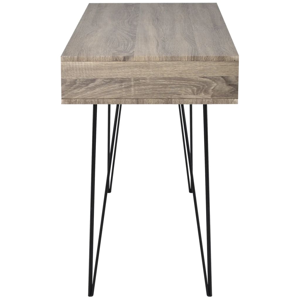 vidaXL Stôl s 2 poličkami, šedý