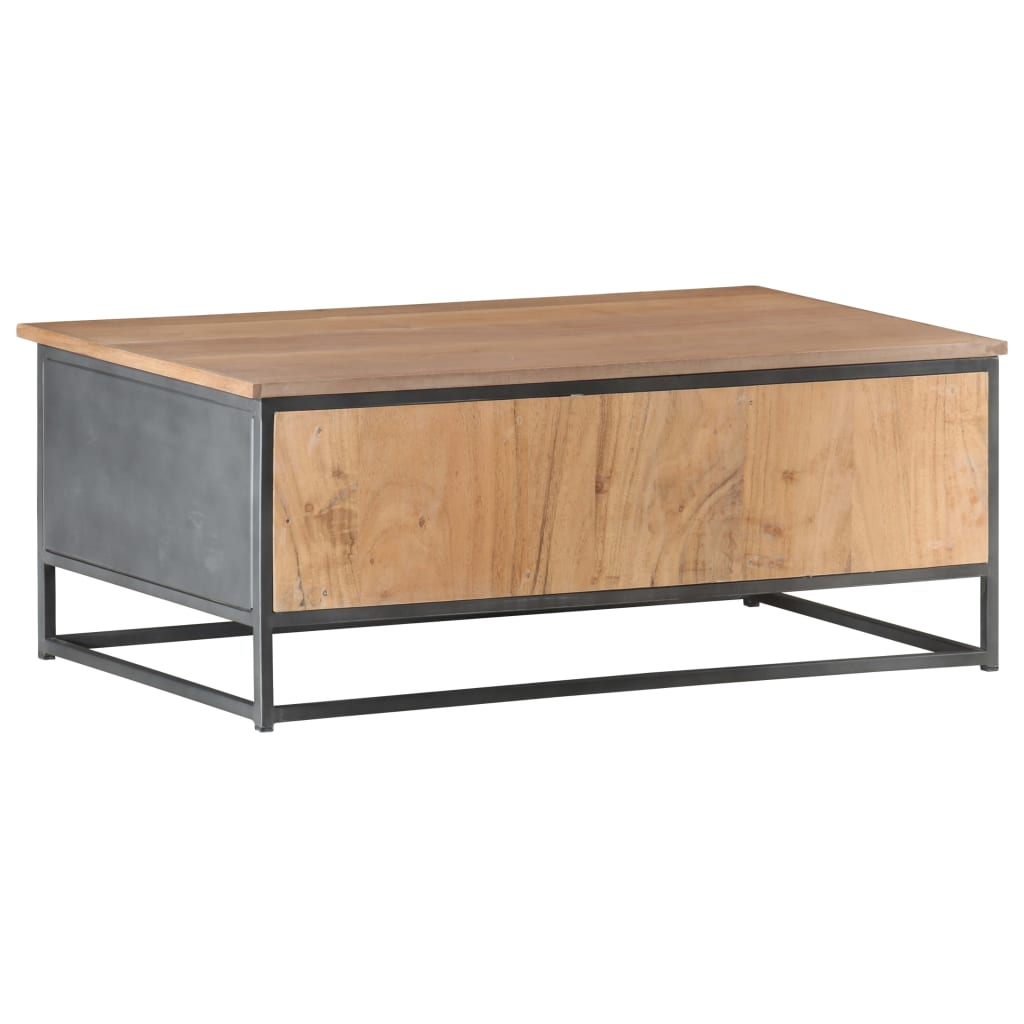 vidaXL Konferenčný stolík sivý 90x50x35 cm masívne akáciové drevo