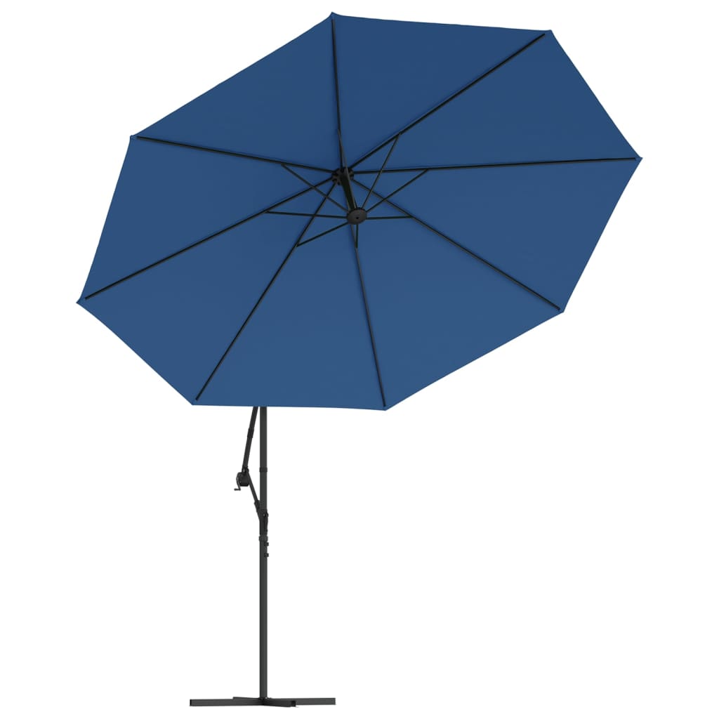 vidaXL Závesný slnečník s hliníkovou tyčou 350 cm, modrý