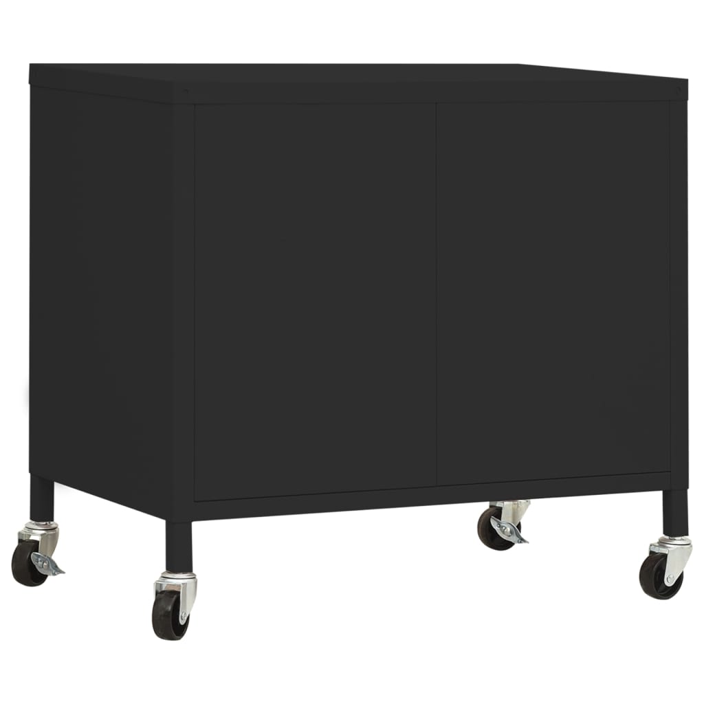 vidaXL Úložná skrinka, čierna 60x35x56 cm, oceľ