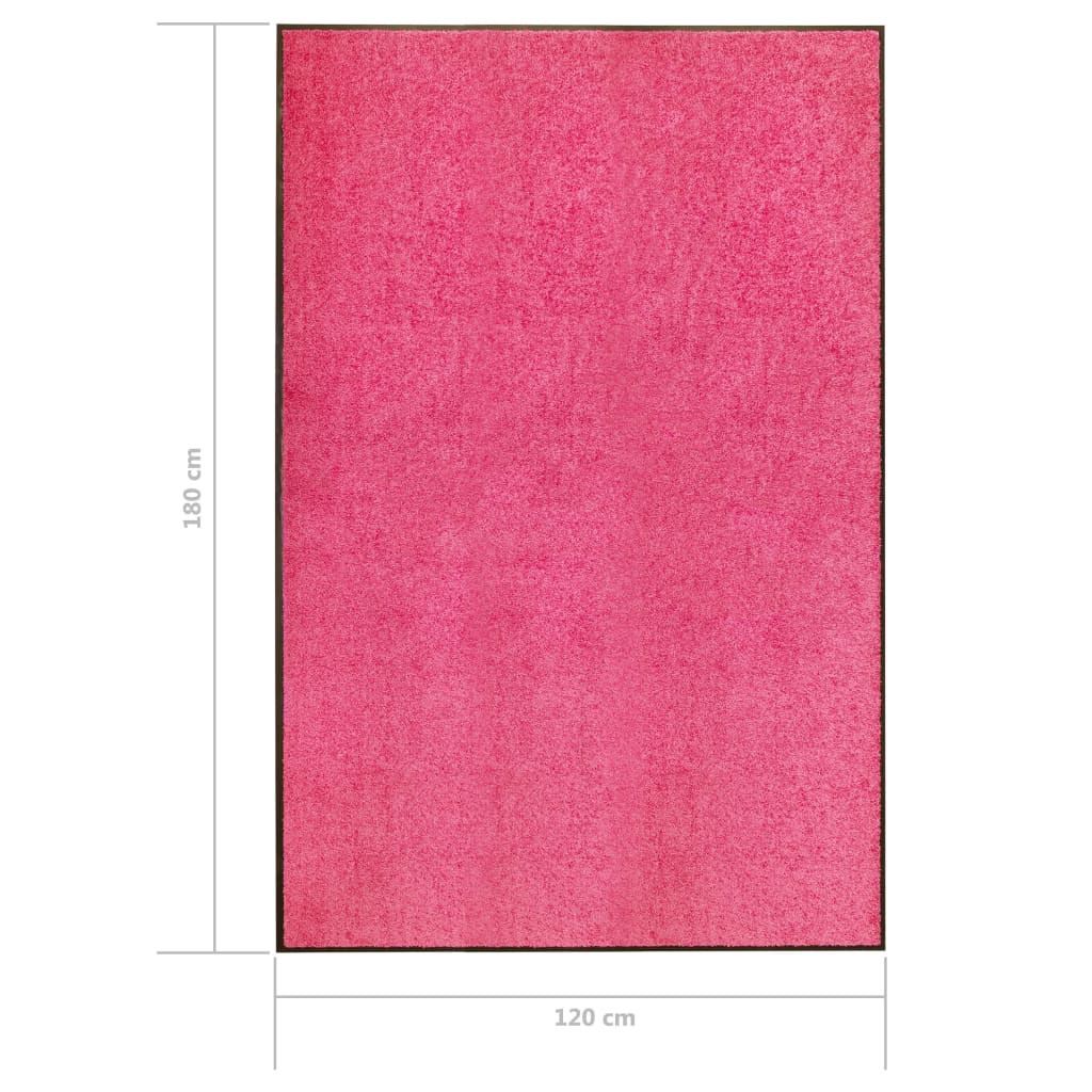 vidaXL Rohožka, prateľná, ružová 120x180 cm