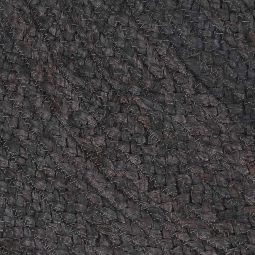 vidaXL Ručne vyrobený koberec tmavosivý 180 cm jutový okrúhly