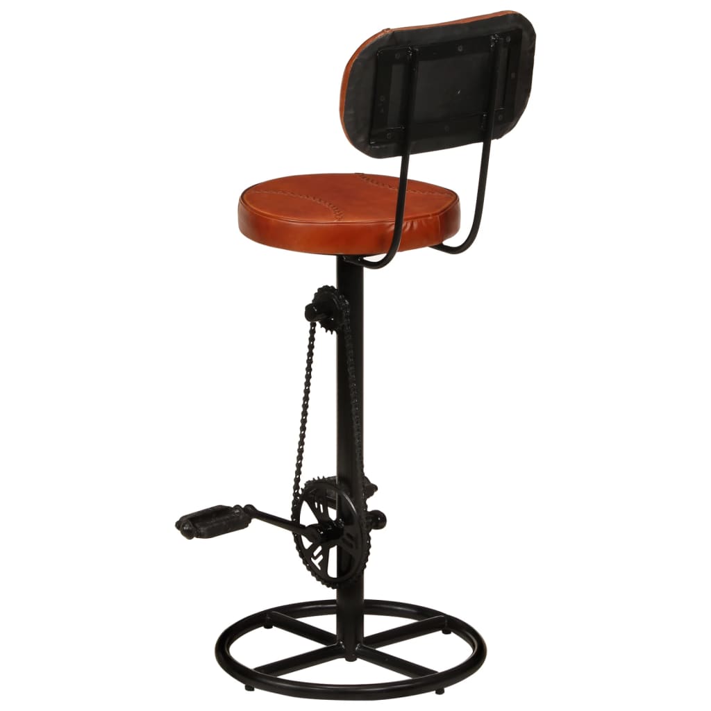 vidaXL Barové stoličky 2 ks čierno-hnedé pravá kozia koža