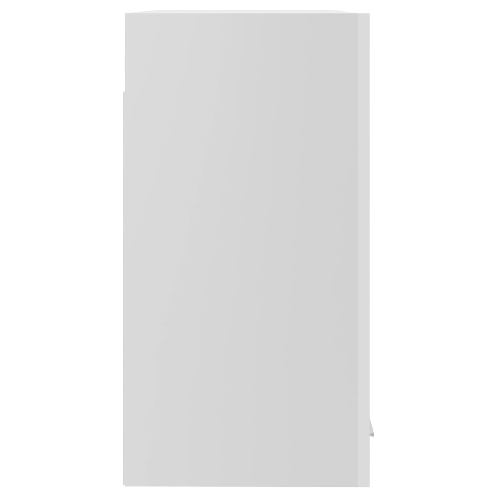 vidaXL Presklená závesná skrinka, lesklá biela 60x31x60 cm